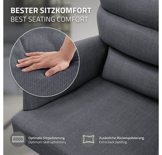 ML-Design Esszimmerstuhl Drehbar Anthrazit mit Arm Rückenlehne Auto-Position