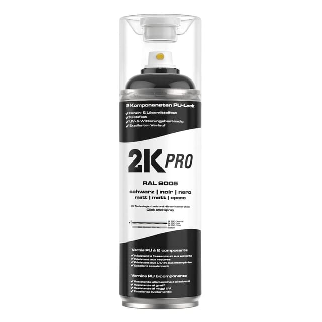 2K PRO Spraydose 400ml Schwarz Matt