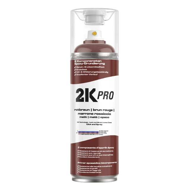 2K PRO Spraydose 400ml Epoxy Grundierung Rotbraun Matt