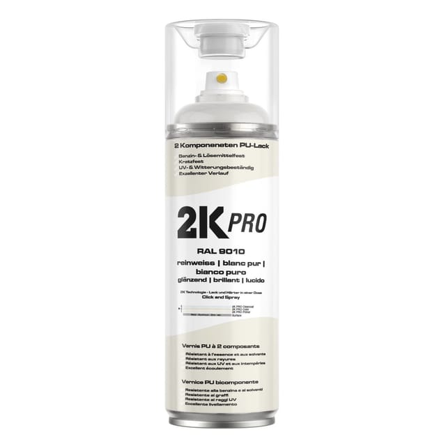 2K PRO Spraydose 400ml RAL9010 Reinweiss Glanz