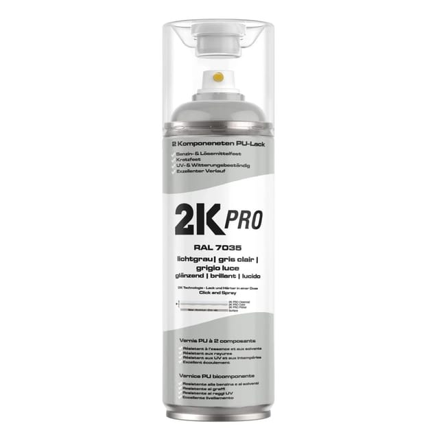 2K PRO Spraydose 400ml RAL7035 Lichtgrau Glanz