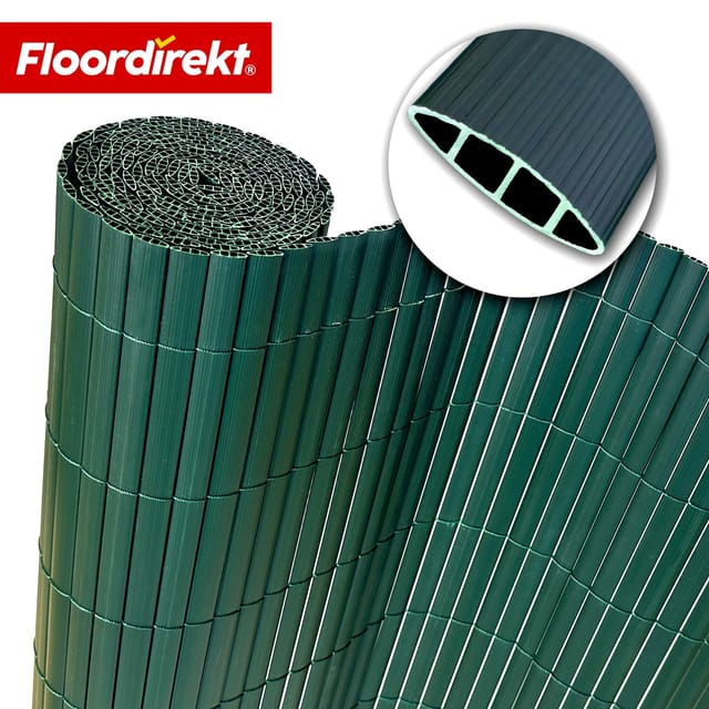 KARAT PVC Sichtschutzzaun Blickdicht für Garten und Balkon Grün 120 x 300 cm