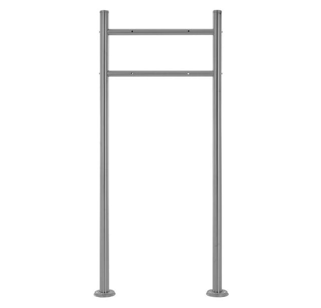 ECD Germany Standbriefkasten Anthrazit mit Zeitungsfach mit Pfosten Silber 120cm