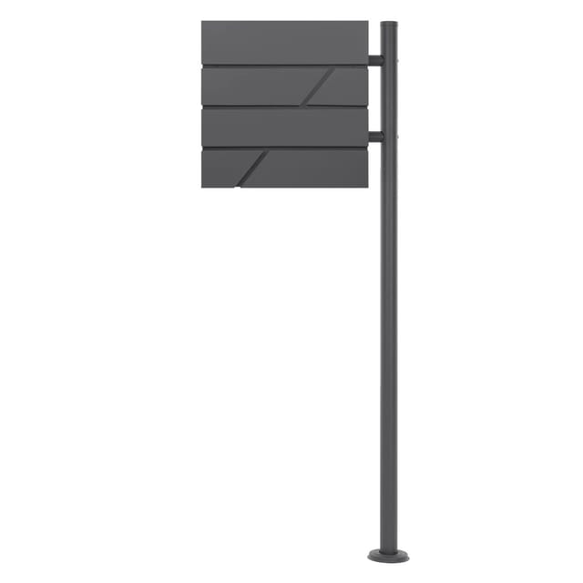 ML-Design Standbriefkasten Anthrazit mit Zeitungsfach mit Pfosten Anthrazit