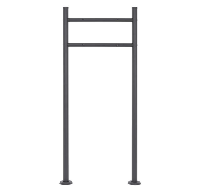 ML-Design Standbriefkasten Anthrazit-Silber mit Zeitungsfach Ständer Anthrazit