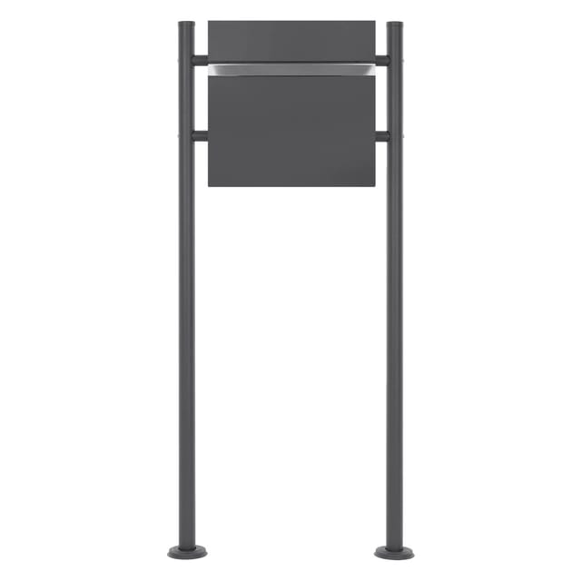 ECD Germany Standbriefkasten Anthrazit mit Zeitungsfach Pfosten Anthrazit 120cm