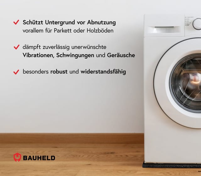Bauheld Antivibrationsmatte Waschmaschine 60 x 60 x 0,6 cm