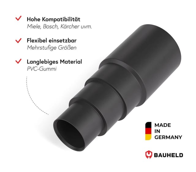 Bauheld Staubsaugeradapter Schwarz 5 Stück