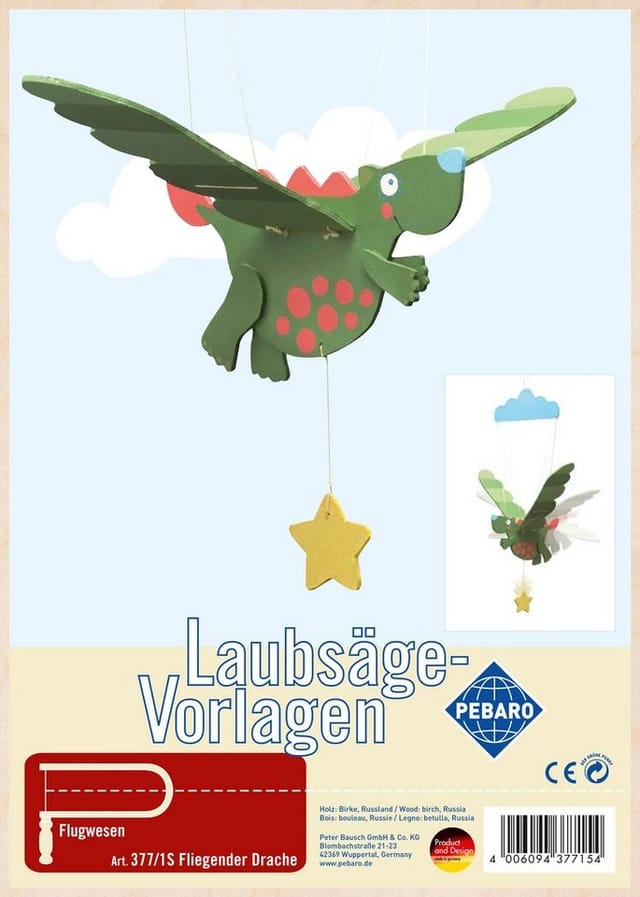Pebaro Laubsägevorlage Fliegender Drache