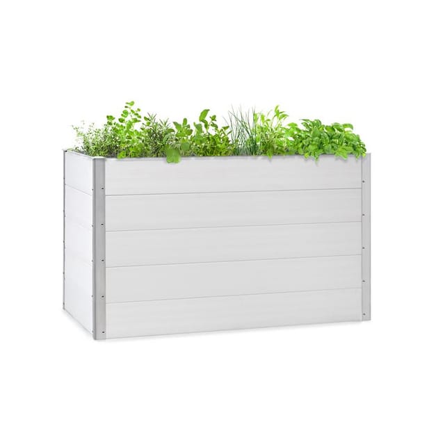 Blumfeldt Nova Grow Gartenbeet Hochbeet 150x91x100 cm WPC Holzoptik Rechteckig Weiß