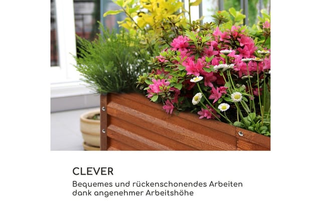Blumfeldt Rust Grow Hochbeet Gartenbeet Verzinktes Stahlblech Rost-Finish 120x60x60 cm Rechteckig Rostrot