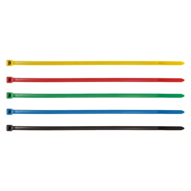 Blanko Kabelbinder Set 5-Farbig Sortiert 50 Stück 200 x 4,8 mm