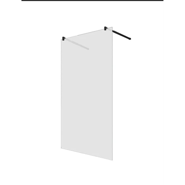 Glaszentrum Hagen 78x200cm Freistehende Dusche 2x Halter Black