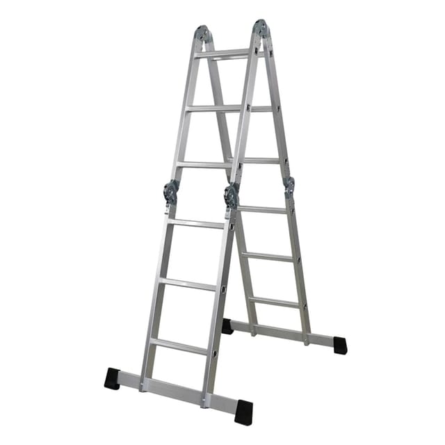 PROREGAL Sprossen-Mehrzweckleiter MULTISTEP mit Gerüstplattform Aluminium 4x3 Sprossen bis zu 3,6 m Höhe Traglast 150kg