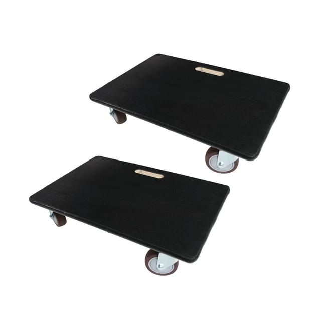 PROREGAL Transportroller 4 Rollen HxBxT 15x40x60 cm Traglast 500kg Sperrholzplatte Gummibelag 2 Stück