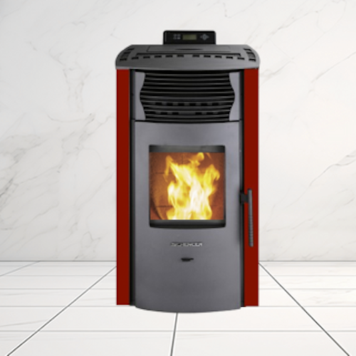 SCHENGER Pelletofen HP51 Rot 8,8kW A+ Vollautomatisch WIFI+ECO+TIMER