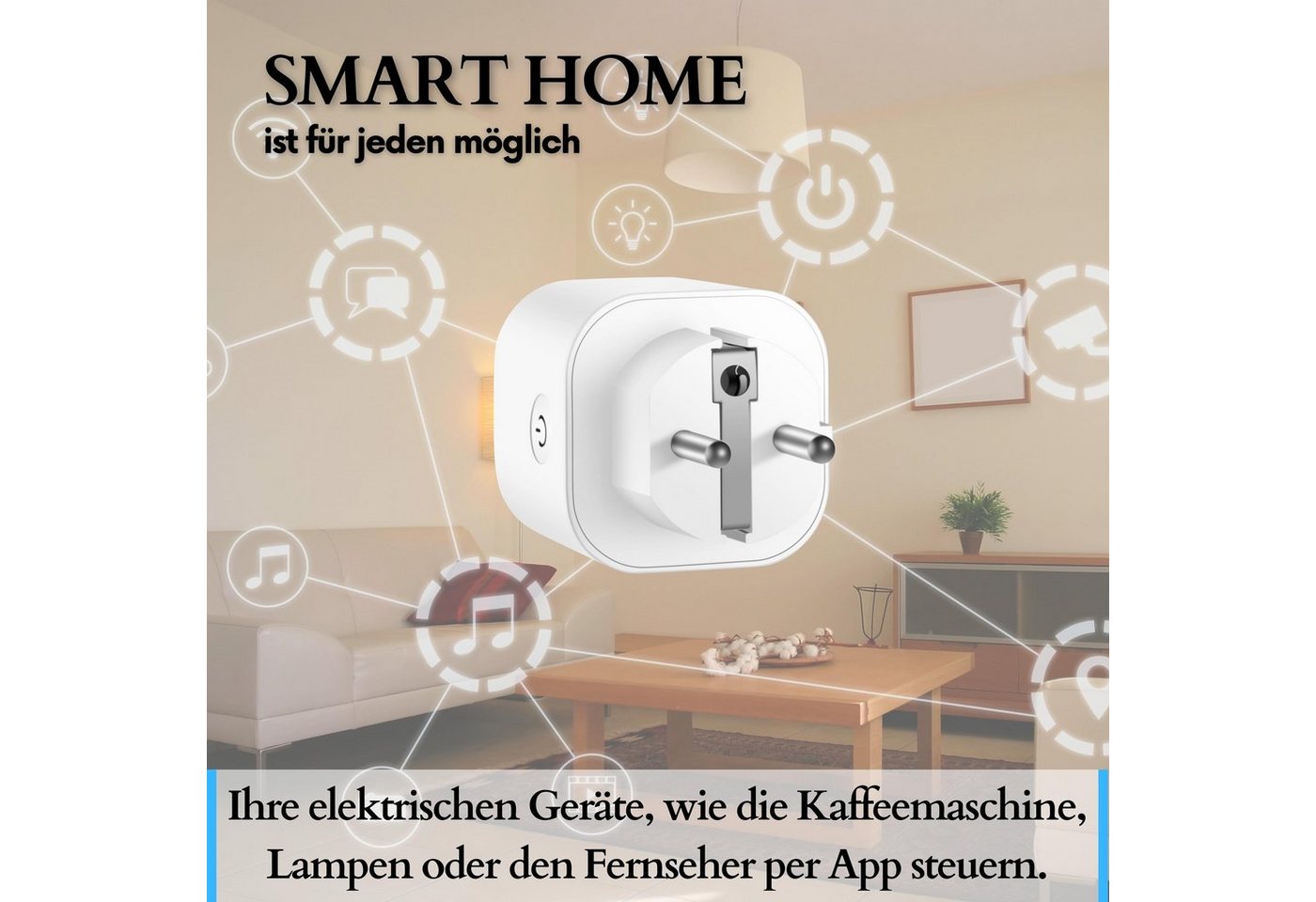 Echos Eco-4072 WLAN-Steckdosen Set 2er Pack mit Energiemonitor Tuya / Smart Life App Gesteuert Bild 2