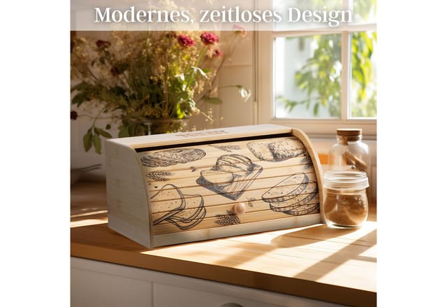 Ecosa EO-5040 Brotbox mit Rolldeckel aus Bambus