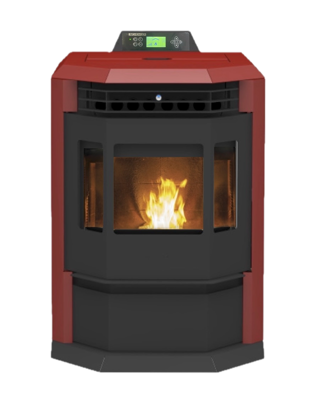 SCHENGER Pelletofen HLP3602 Rot 9,3kW A++ Vollautomatisch WIFI+ECO+TIMER