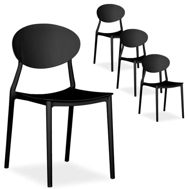 Homestyle4u Gartenstuhl 4er Set in Schwarz 2448