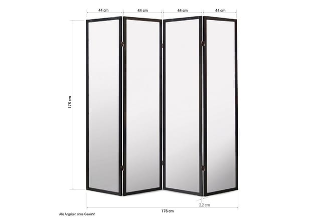 Homestyle4u 4-tlg. Paravent Shoji in Weiß 176x175 cm 438