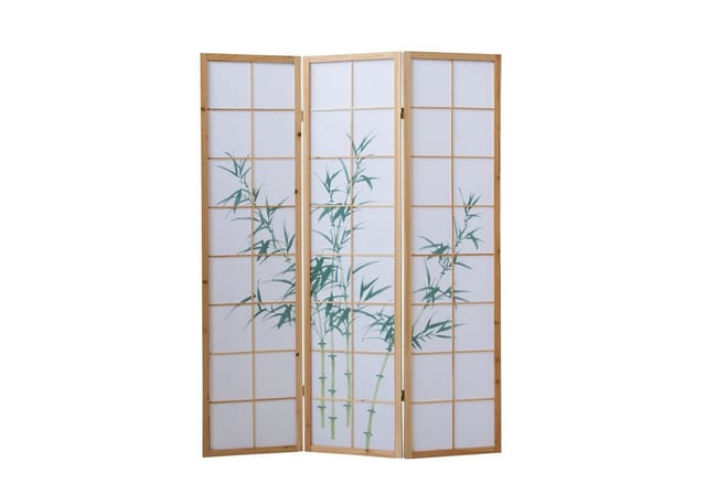 Homestyle4u 4-tlg. Paravent in Braun 132x175 cm 264