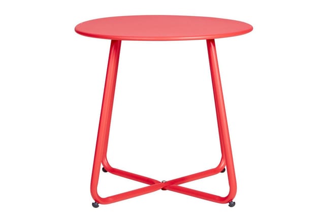 Homestyle4u Gartentisch Beistelltisch Rund in Rot 45 cm 2485