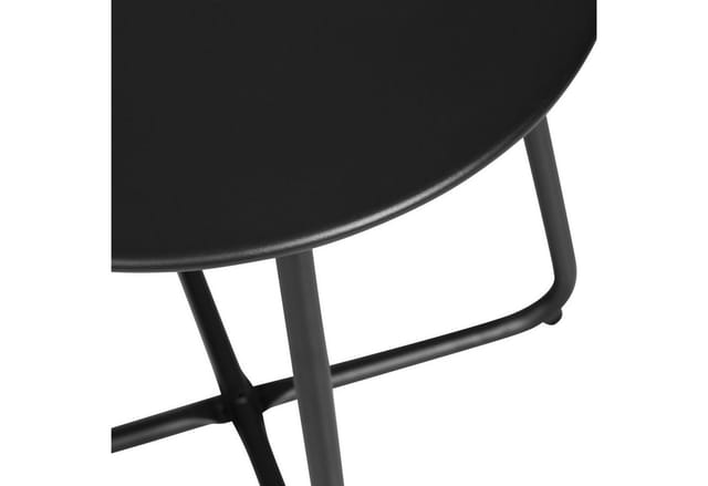 Homestyle4u Gartentisch Beistelltisch Rund in Schwarz 45 cm 2486