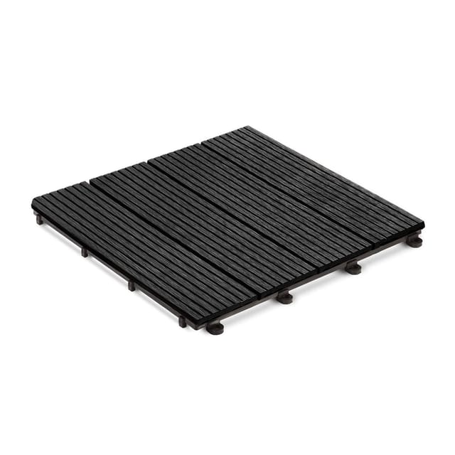 KARAT WPC Terrassenfliesen Royal Wetterfest 30 x 30 cm Anthrazit 11er-Set 1 m²