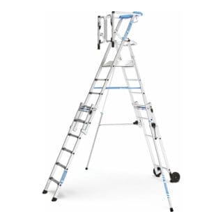 Zarges Teleskop Plattformleiter ZAP Masterflex Plus S Gebördelt 6-9 Stufen
