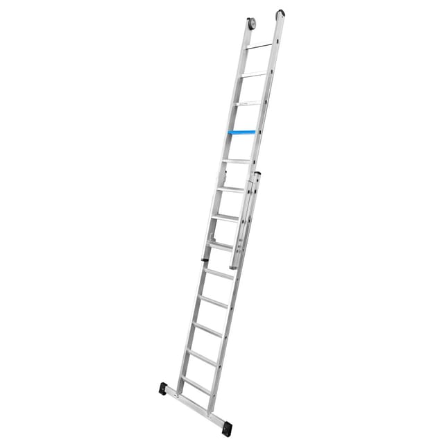 Iller Stufen Schiebeleiter ERGO Plus mit Standfester Quertraverse 2x14 Stufen