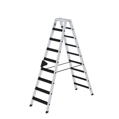 MUNK Stehleiter Beidseitig Begehbar mit Relax-Step 2x9 Stufen