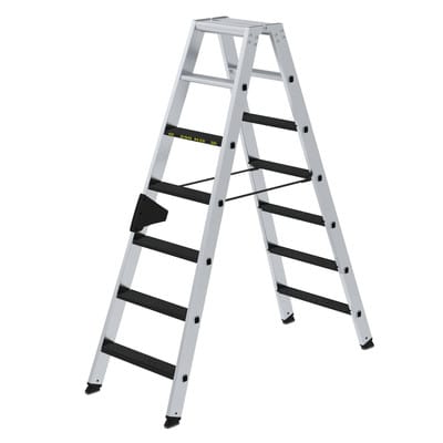 MUNK Stehleiter Beidseitig Begehbar mit Clip-Step R13 250kg 7 Stufen