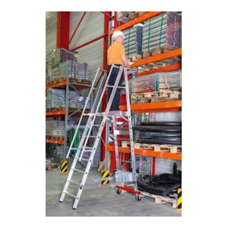 Euroline Premium 32778 Podestleiter Fahrbar Klappbar 8 Stufen