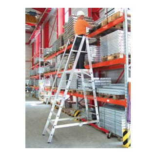 Euroline Premium 32777 Podestleiter Fahrbar 14 Stufen