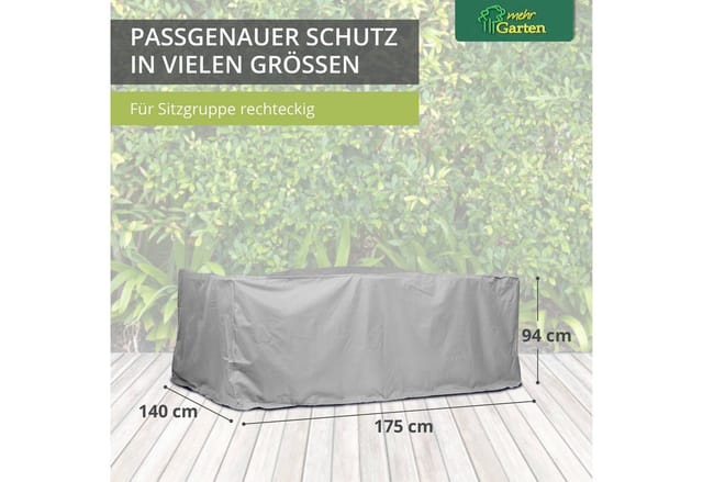 Mehr Garten Protect Schutzhülle für Sitzgruppe Rechteckig 175 x 140 x 94 cm