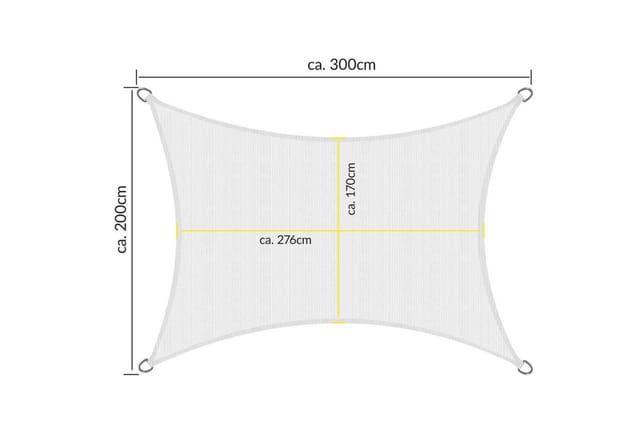 Sol Royal SolVision HS9 Sonnensegel 200x300cm rechteckig Weiß HDPE