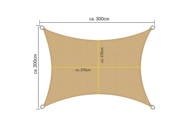 Sol Royal SolVision PS9 Sonnensegel 200x300cm rechteckig Sand PE