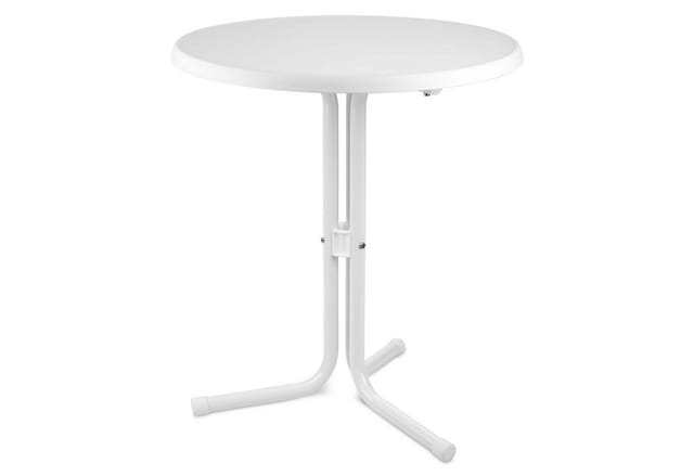 Beautissu Emma Stehtisch Ø60xH71 cm Weiß Stahl