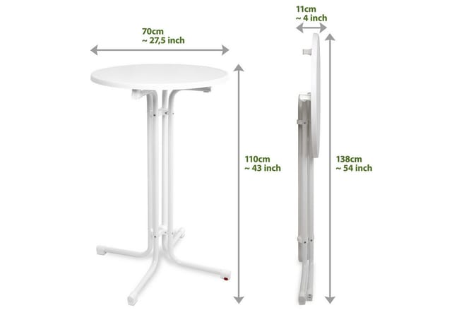 Beautissu Sylt Stehtisch Ø 70 cm Weiß