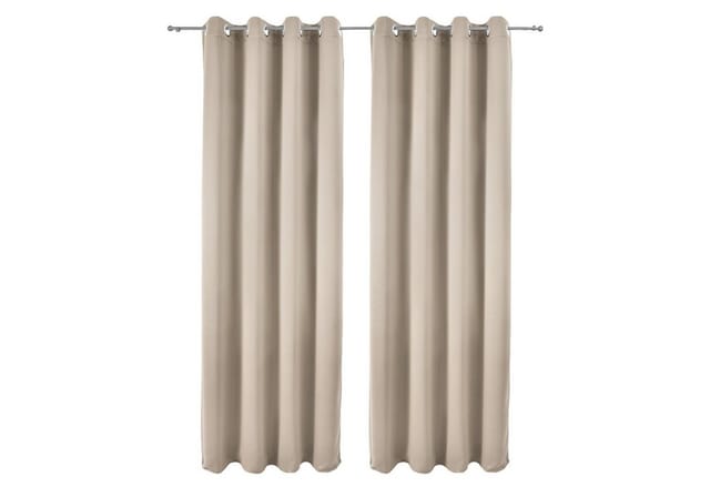 Beautissu Amelie BO Vorhang mit Öse 140x245cm Sand 2tlg