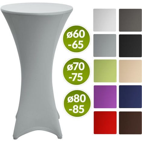 Beautissu Stretch Stehtisch Bistrotisch Husse Ø70-75cm Silber