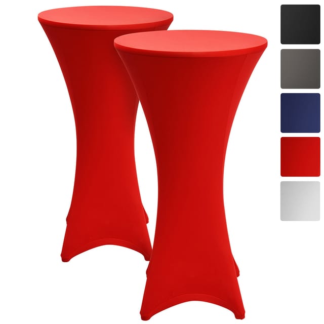 Beautissu Stella Stehtischhusse Ø 80 cm Rot 2tlg