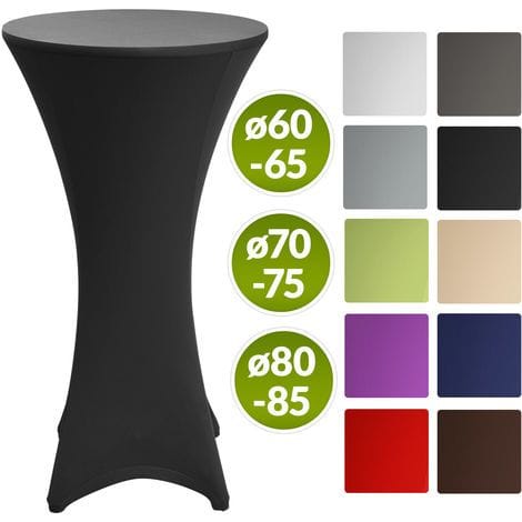 Beautissu Stretch Stehtisch Bistrotisch Husse Ø80-85cm Schwarz
