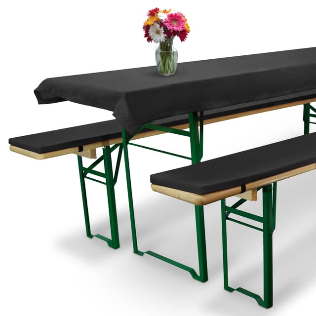 Beautissu Comfort XS Bierbankauflage 70cm Anthrazit 3tlg