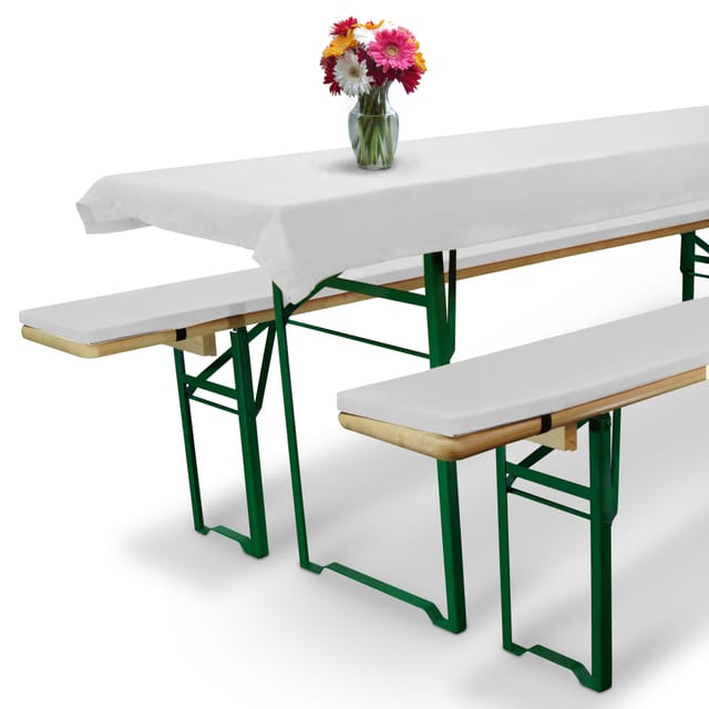 Beautissu Comfort XS Bierbankauflage 70cm Weiß 3tlg