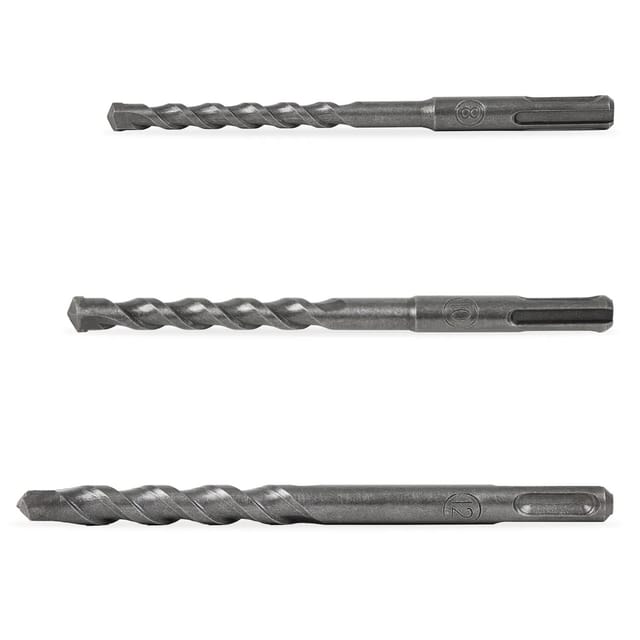 EBERTH SDS Plus Bohrer Set 3-tlg mit 8mm 10mm 12mm Betonbohrer aus Hartmetall