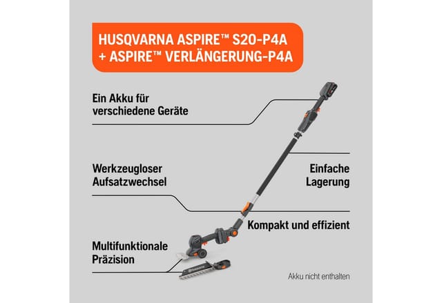 Husqvarna Akku-Grasschere mit Verlängerung Aspire SE20-P4A ohne Akku & Ladegerät