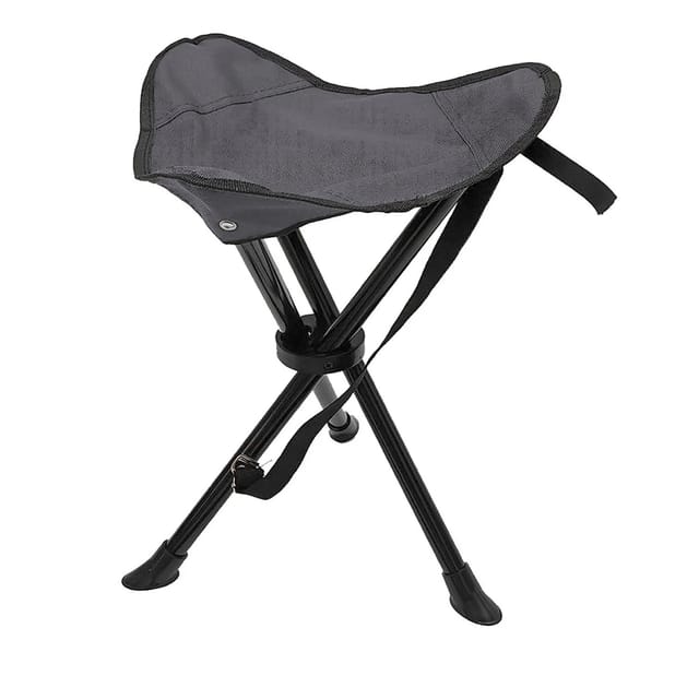 Mojawo 3-Bein Dreibeinhocker Campinghocker Anglerhocker Tragegurt Grau