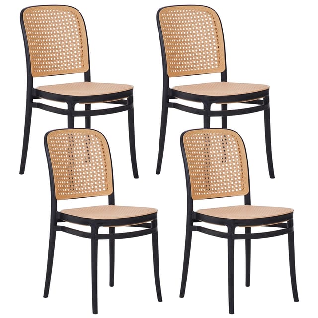 Beliani Esszimmerstuhl Beige Schwarz 43x41x83